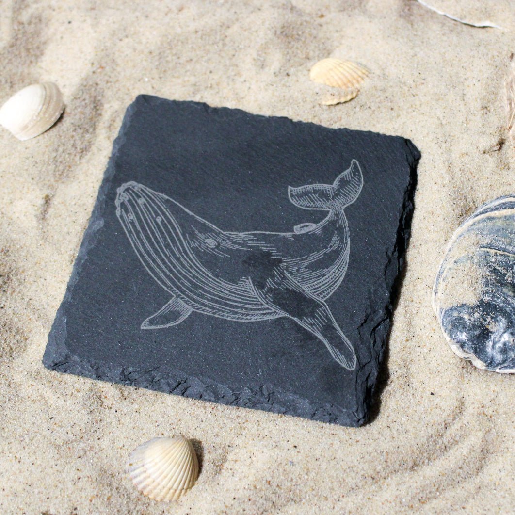 Untersetzer aus Schiefer "Buckelwal" - INSELLIEBE USEDOM