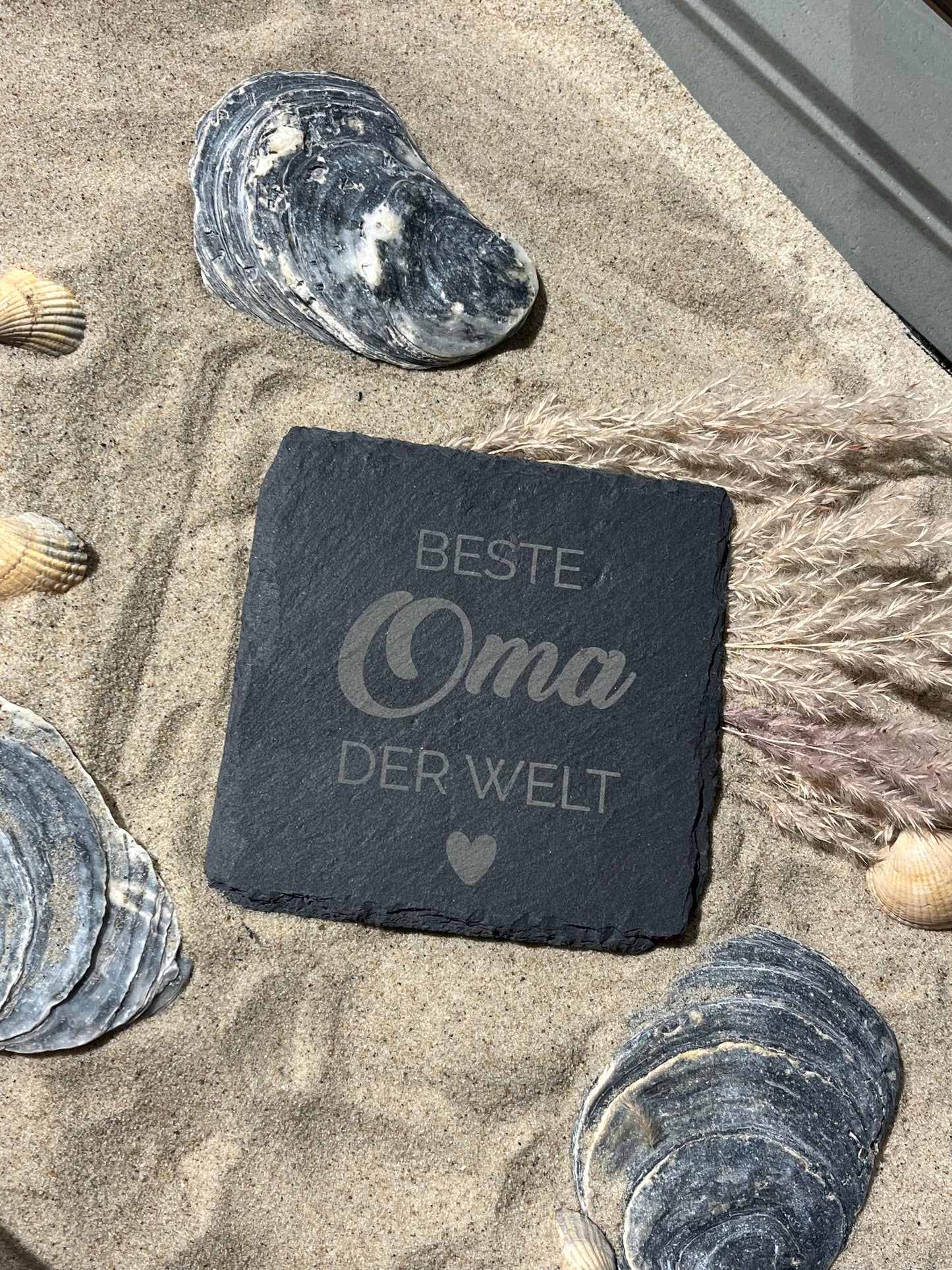 Untersetzer Schiefer "Beste Oma" | 10x10xm - INSELLIEBE USEDOM