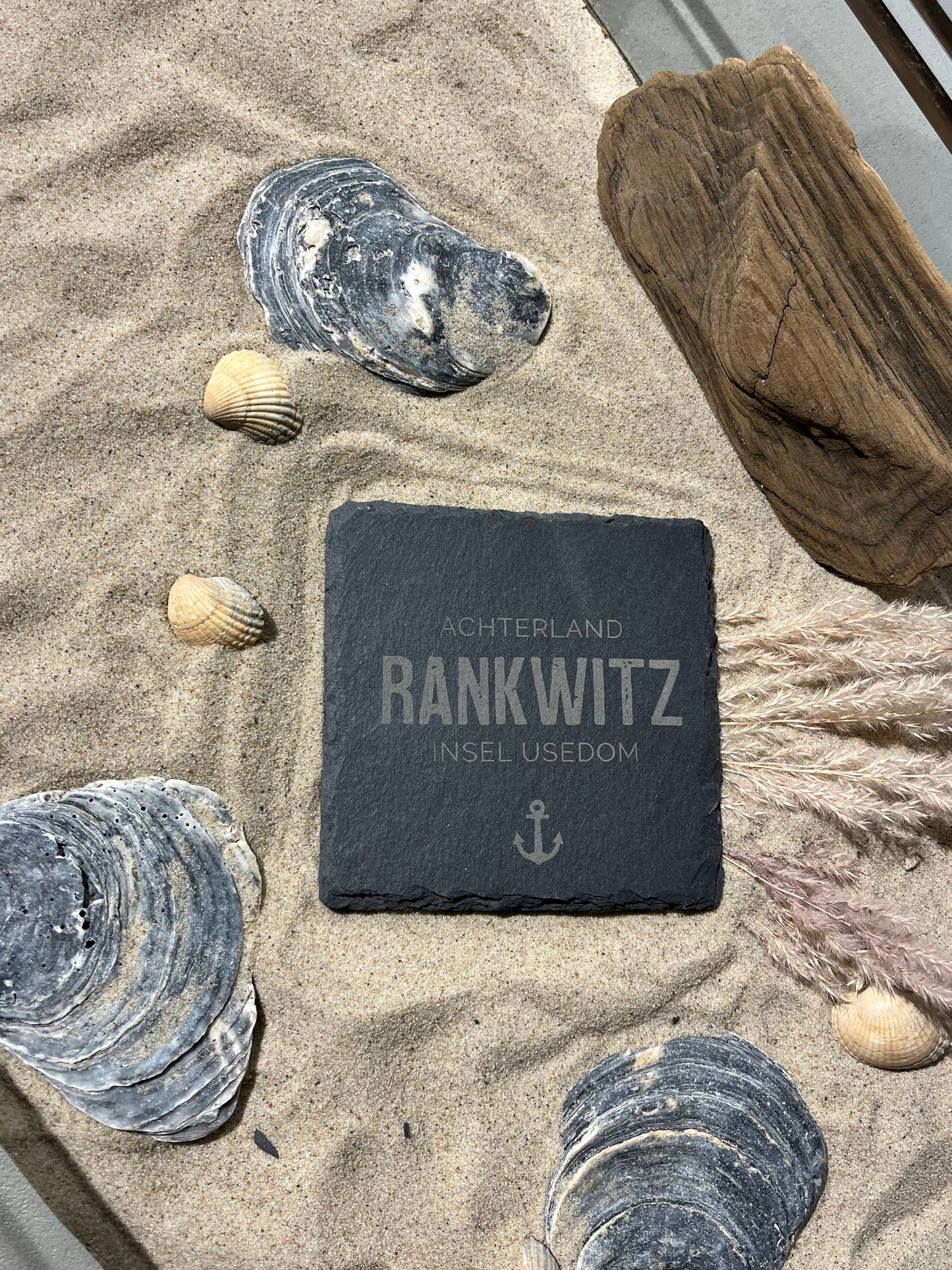 Untersetzer Schiefer "Achterland Rankwitz" | 10x10xm - INSELLIEBE USEDOM