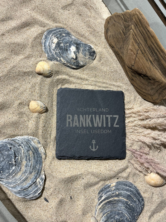 Untersetzer Schiefer "Achterland Rankwitz" | 10x10xm - INSELLIEBE USEDOM