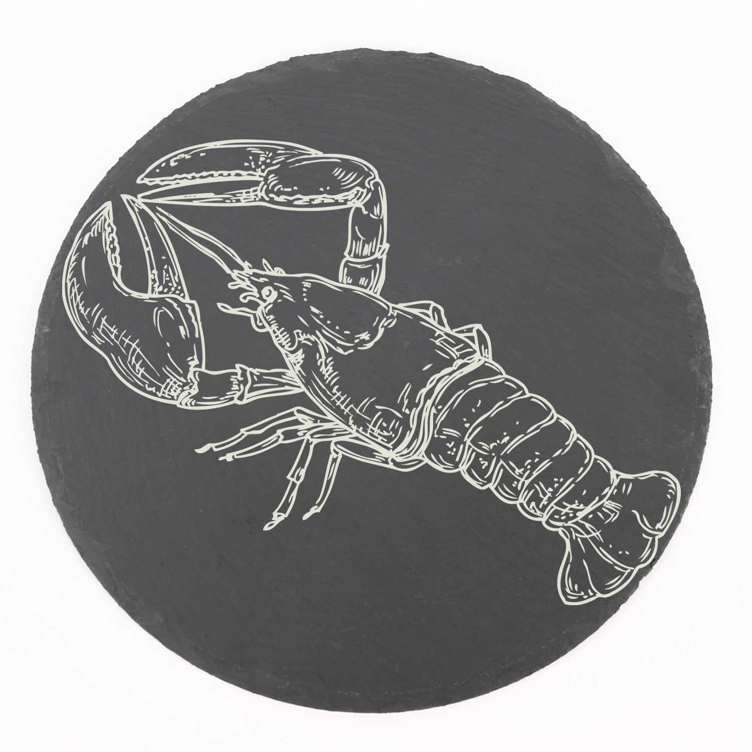 Servierplatte aus Schiefer Rund "Lobster" | 30cm - INSELLIEBE USEDOM