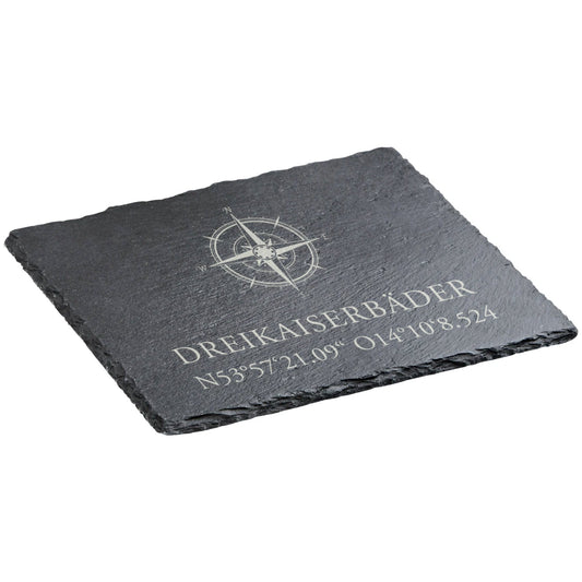 Servierplatte "Dreikaiserbäder" | 30x20cm aus Schiefer - INSELLIEBE USEDOM