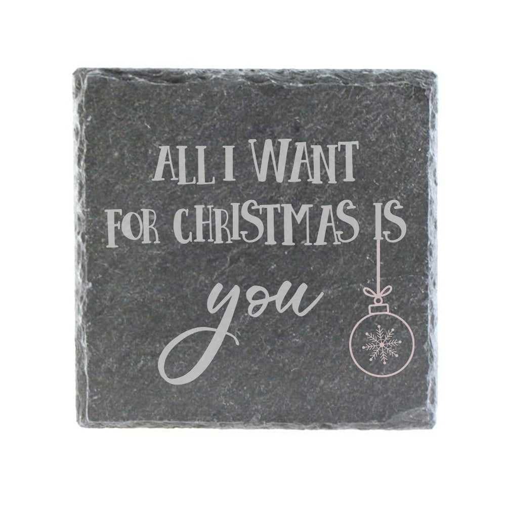 Untersetzer Schiefer "All I Want is you" | 10x10xm - INSELLIEBE USEDOM