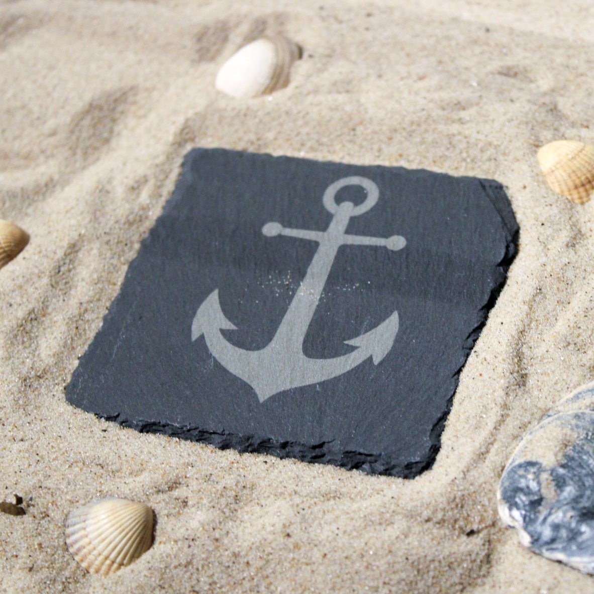Untersetzer Schiefer "Anker" | 10x10xm - INSELLIEBE USEDOM