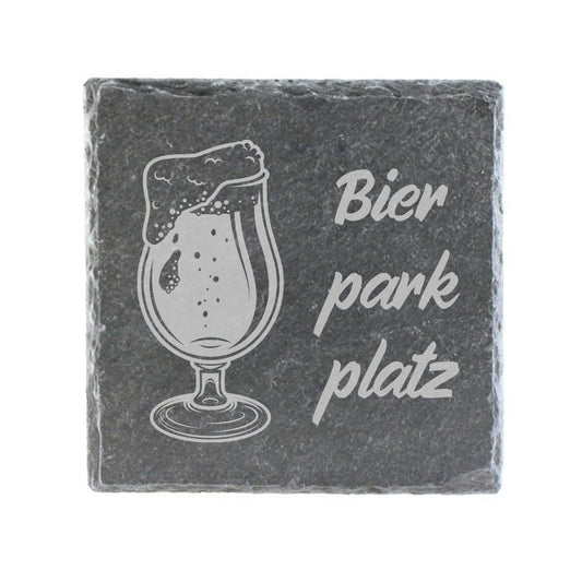 Untersetzer Schiefer "Bierparkplatz" | 10x10xm - INSELLIEBE USEDOM