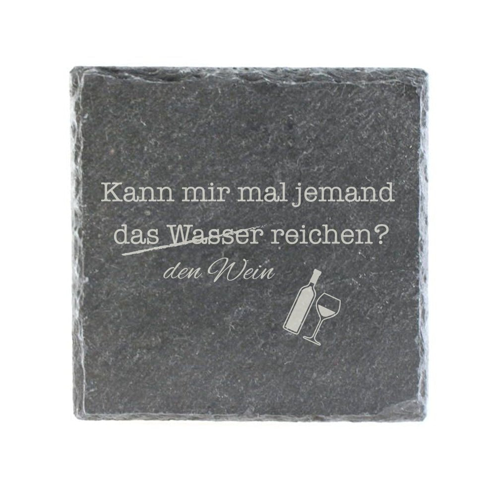 Untersetzer Schiefer "Den Wein reichen" | 10x10xm - INSELLIEBE USEDOM