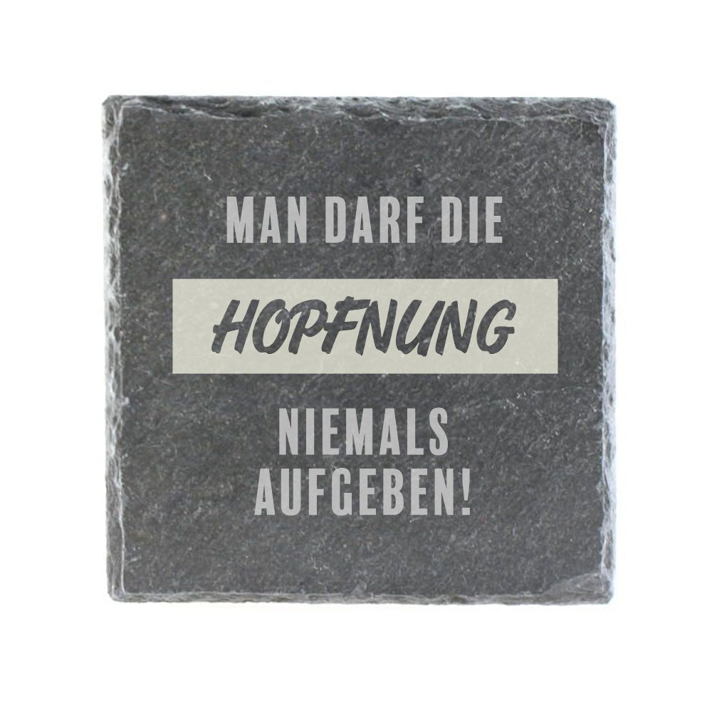 Untersetzer Schiefer "Hopfnung" | 10x10xm - INSELLIEBE USEDOM