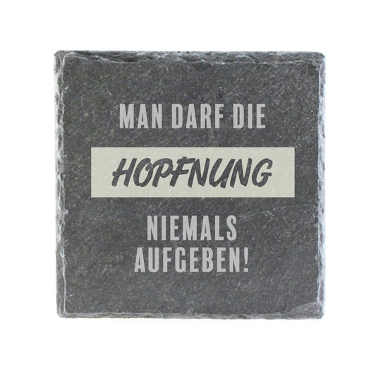 Untersetzer Schiefer "Hopfnung" | 10x10xm - INSELLIEBE USEDOM