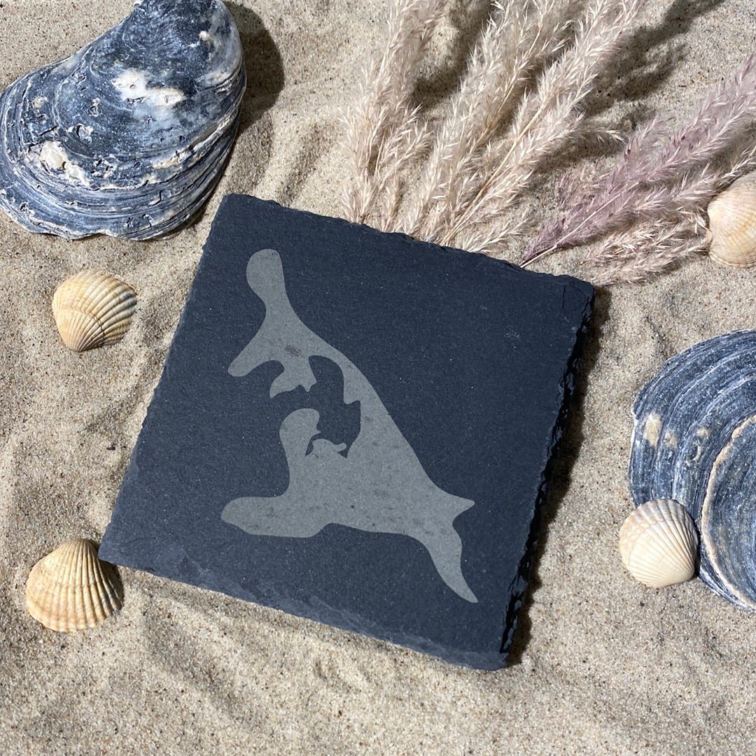 Untersetzer Schiefer "Insel Umriss" | 10x10xm - INSELLIEBE USEDOM