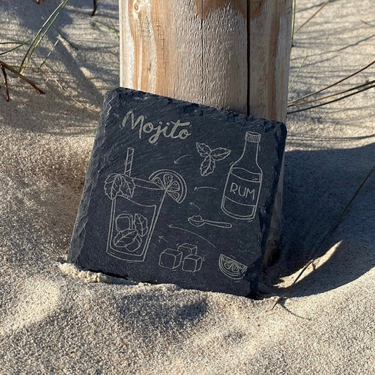 Untersetzer Schiefer "Mojito" | 10x10xm - INSELLIEBE USEDOM