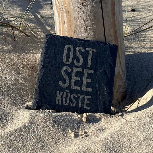 Untersetzer Schiefer "Ostseeküste" | 10x10xm - INSELLIEBE USEDOM