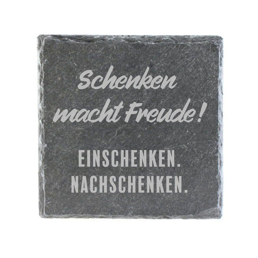 Untersetzer Schiefer "Schenken" | 10x10xm - INSELLIEBE USEDOM