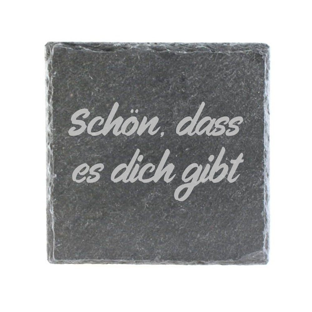 Untersetzer Schiefer "Schön" | 10x10xm - INSELLIEBE USEDOM