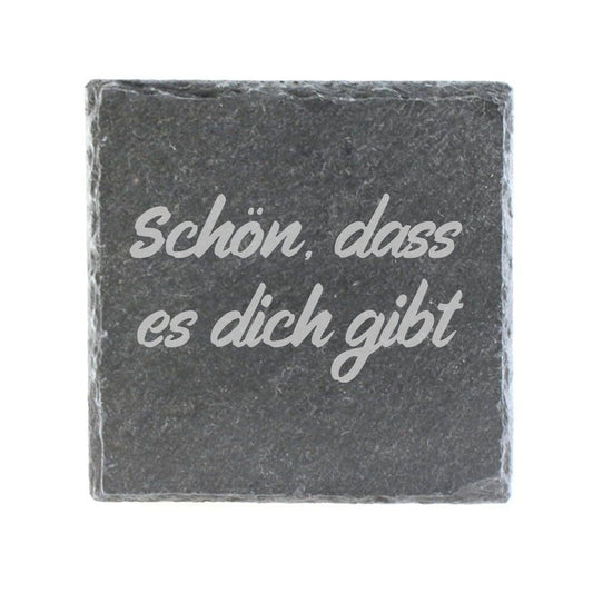 Untersetzer Schiefer "Schön" | 10x10xm - INSELLIEBE USEDOM
